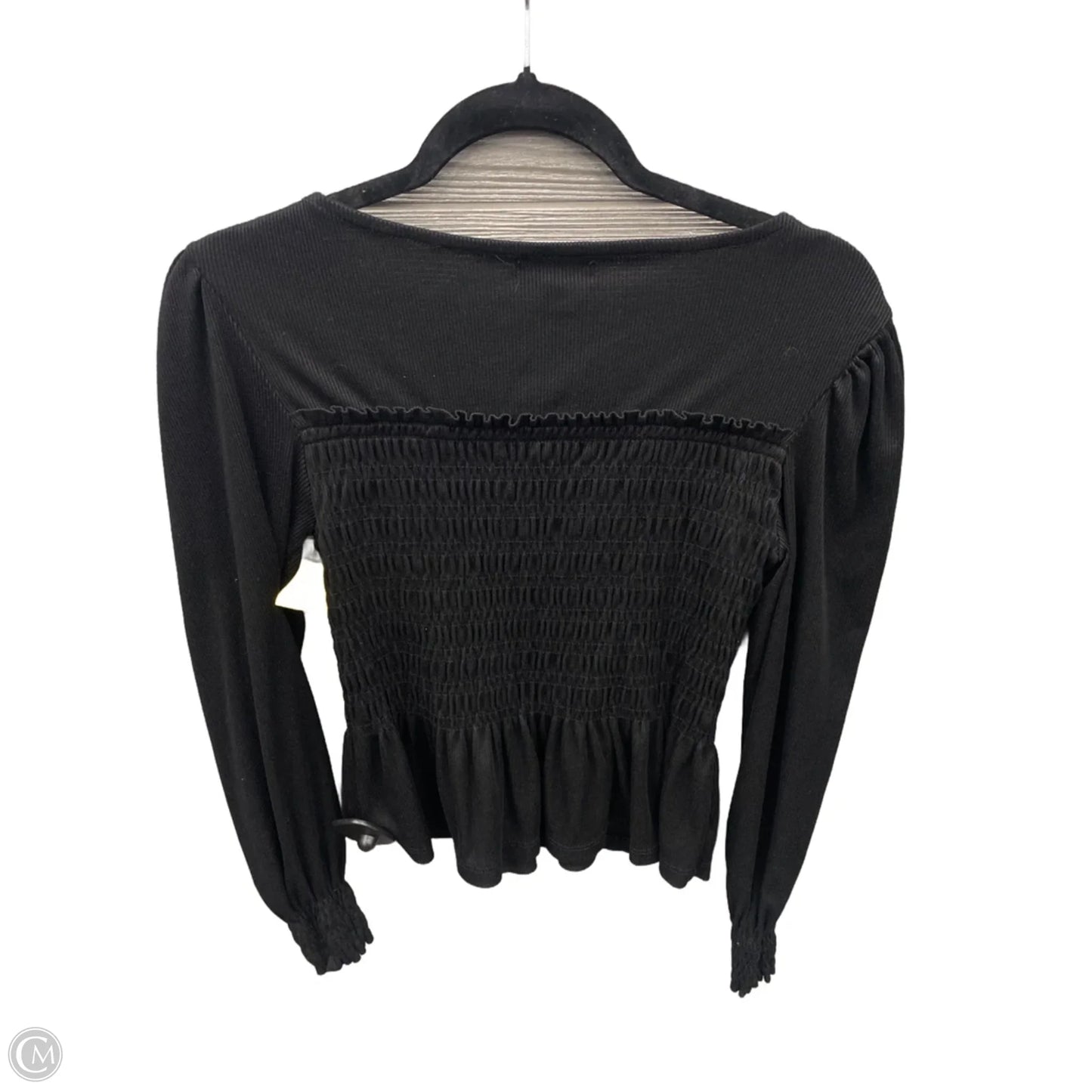 Top Long Sleeve By Poof In Black, Size: M