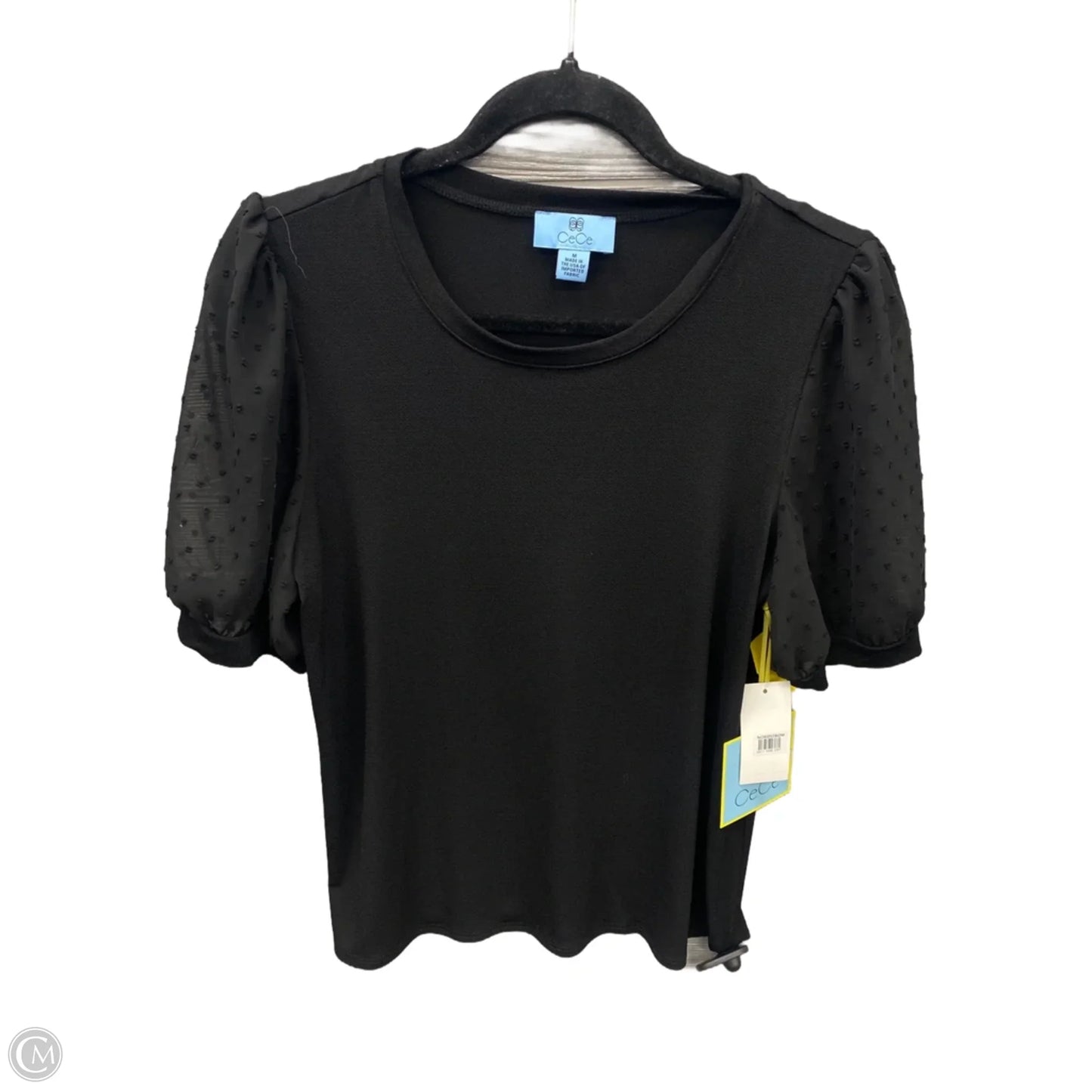 Top Short Sleeve By Cece In Black, Size: M