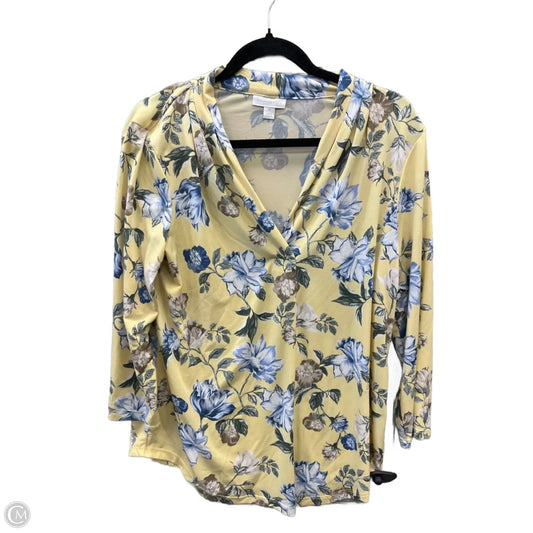 Blouse Long Sleeve By Charter Club In Yellow, Size: M