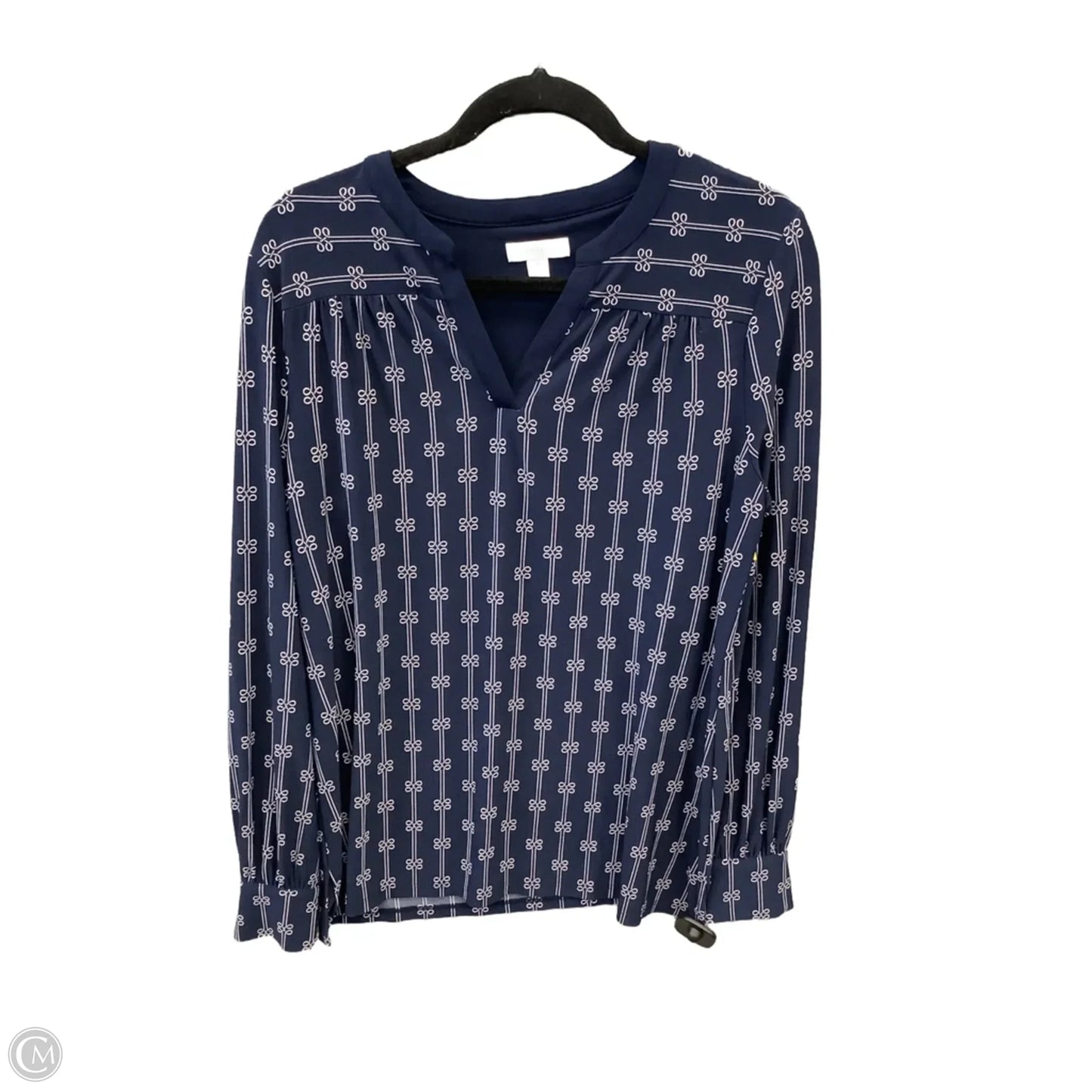 Top Long Sleeve By Charter Club In Blue, Size: M