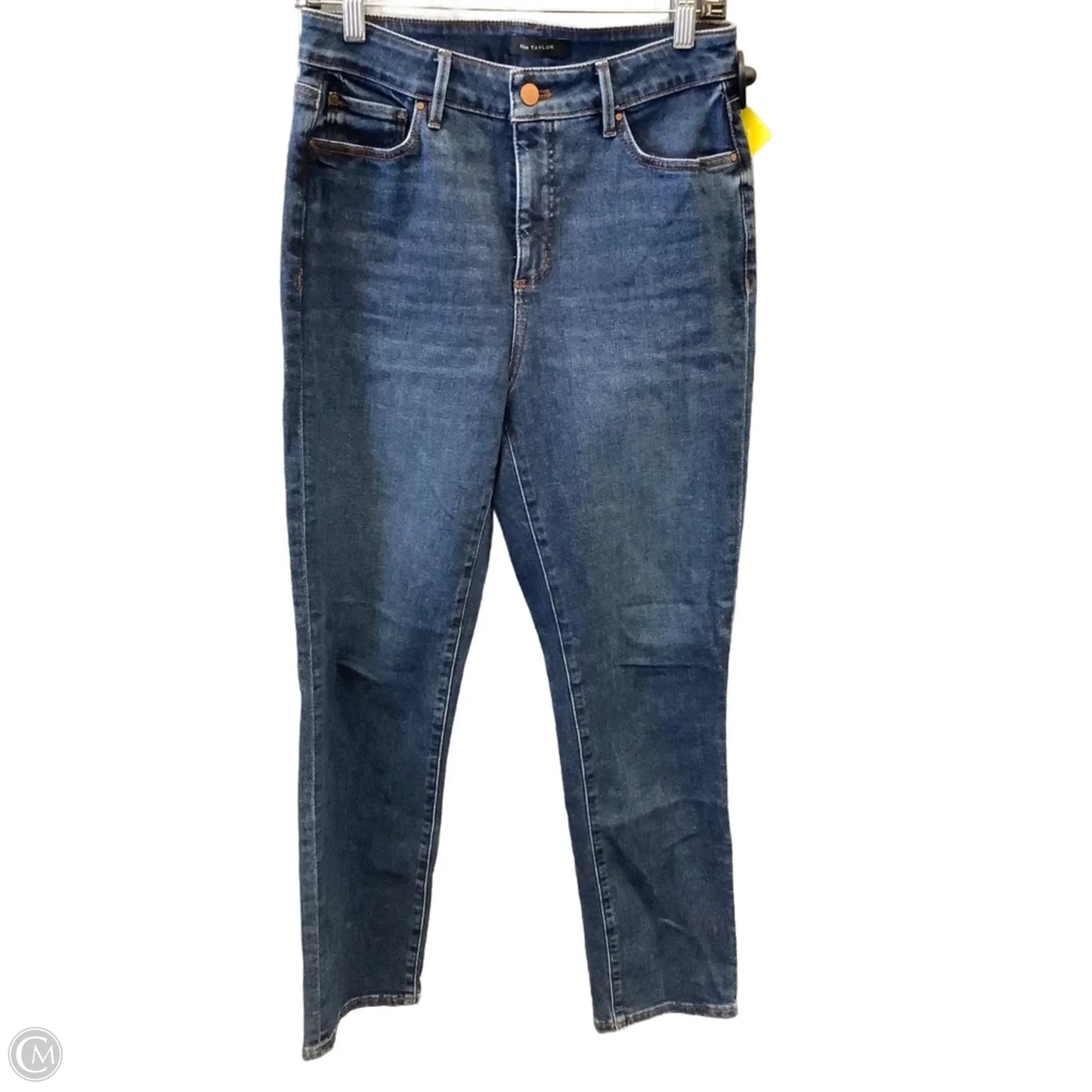 Jeans Straight By Ann Taylor In Blue Denim, Size: 4