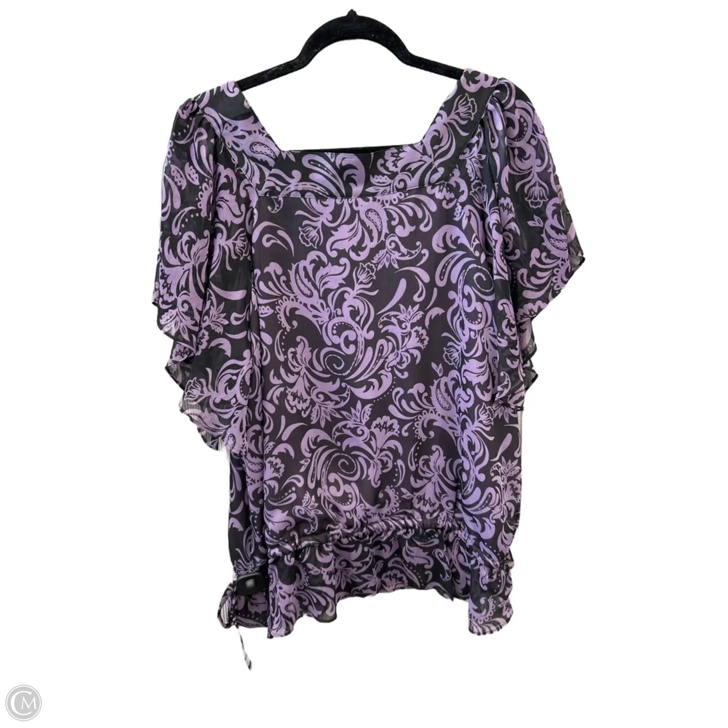 Blouse Short Sleeve By Apt 9 In Purple, Size: 1x