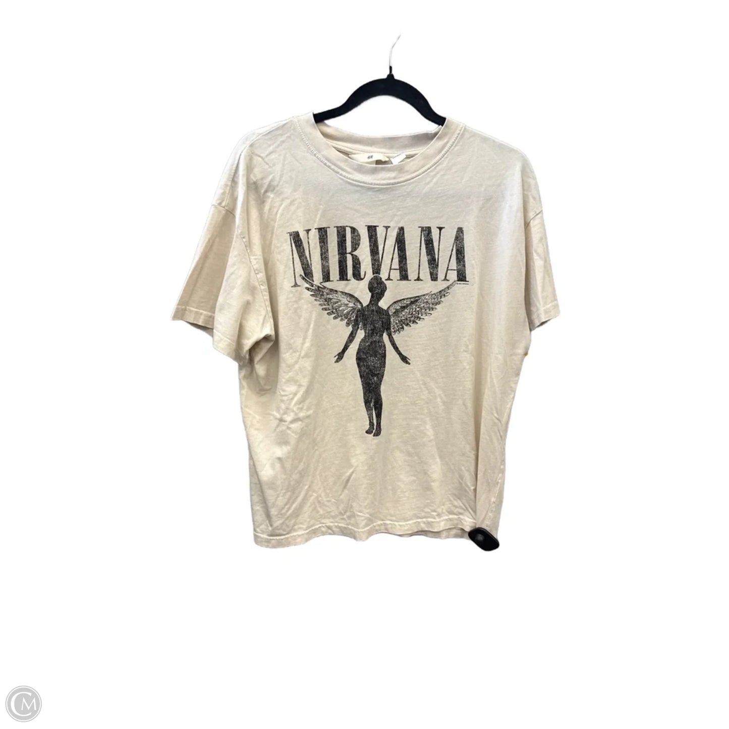 Top Short Sleeve By H&m In Tan, Size: S