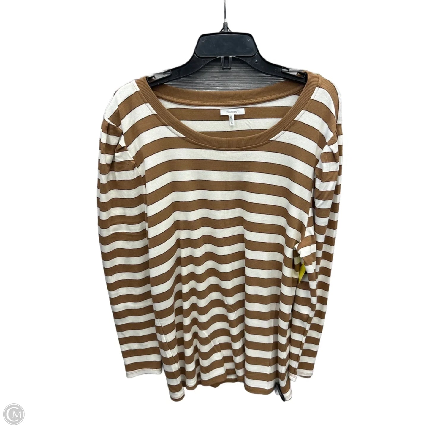 Top Long Sleeve By Maurices In Striped Pattern, Size: Xl