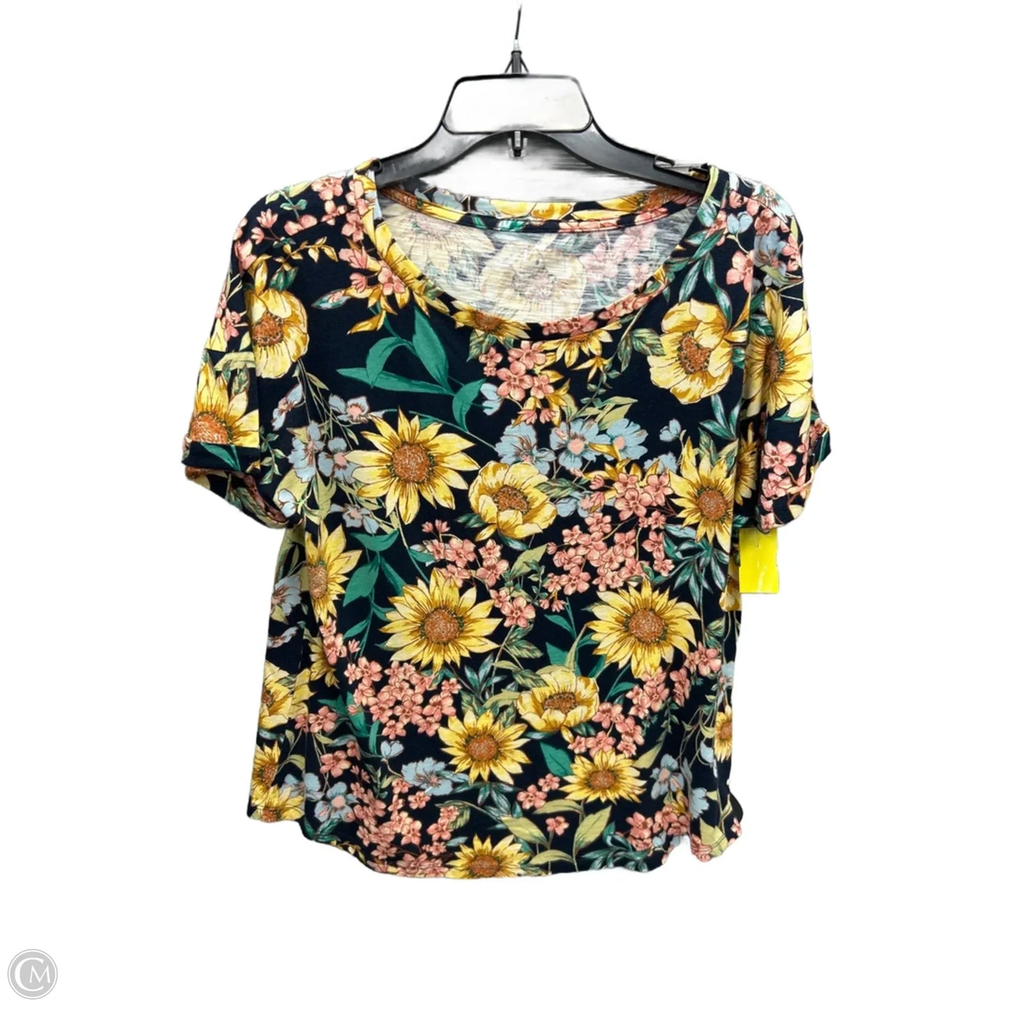 Top Short Sleeve By Maurices In Floral Print, Size: L