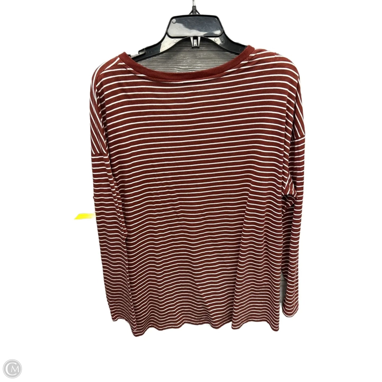 Top Long Sleeve By Maurices In Brown & White, Size: L