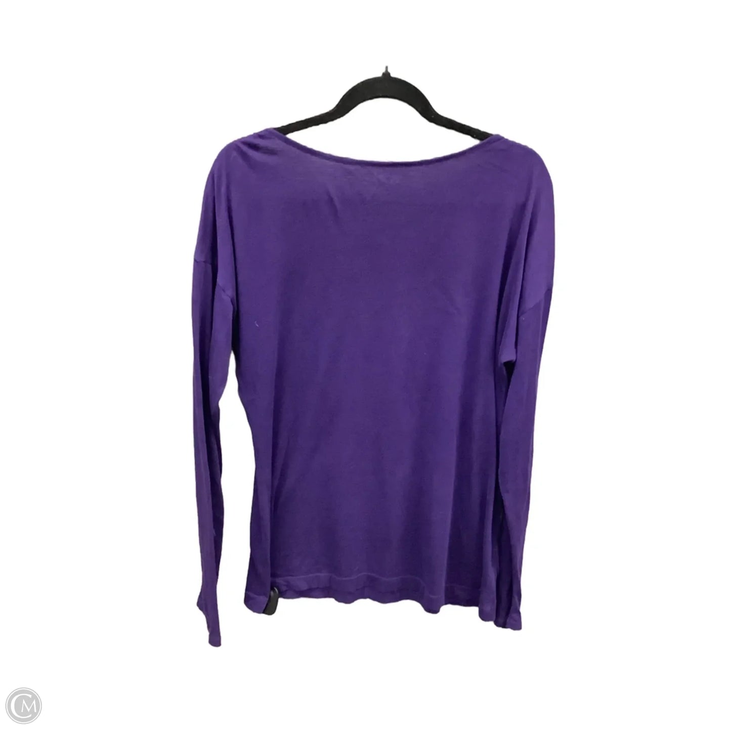 Top Long Sleeve Basic By Loft In Purple, Size: L