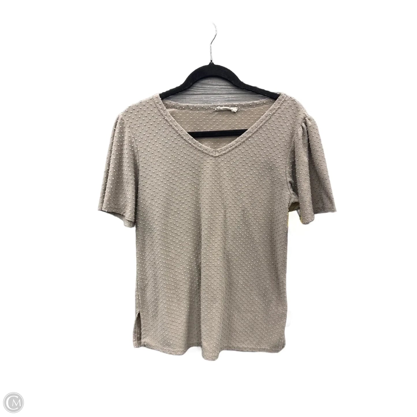Top Short Sleeve By Clothes Mentor In Tan, Size: S