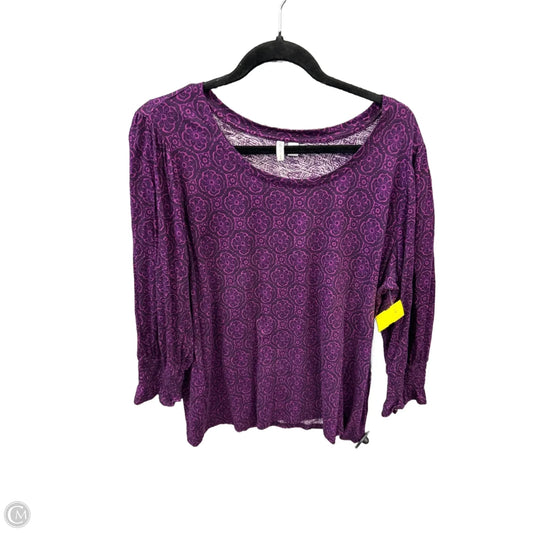 Top Long Sleeve By Cato In Purple, Size: Xl