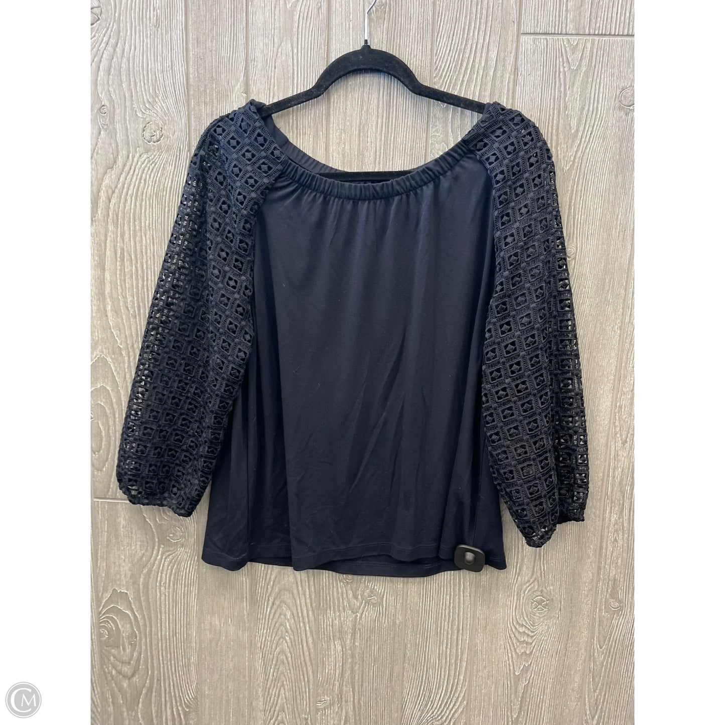 Top Long Sleeve By Talbots In Navy, Size: L