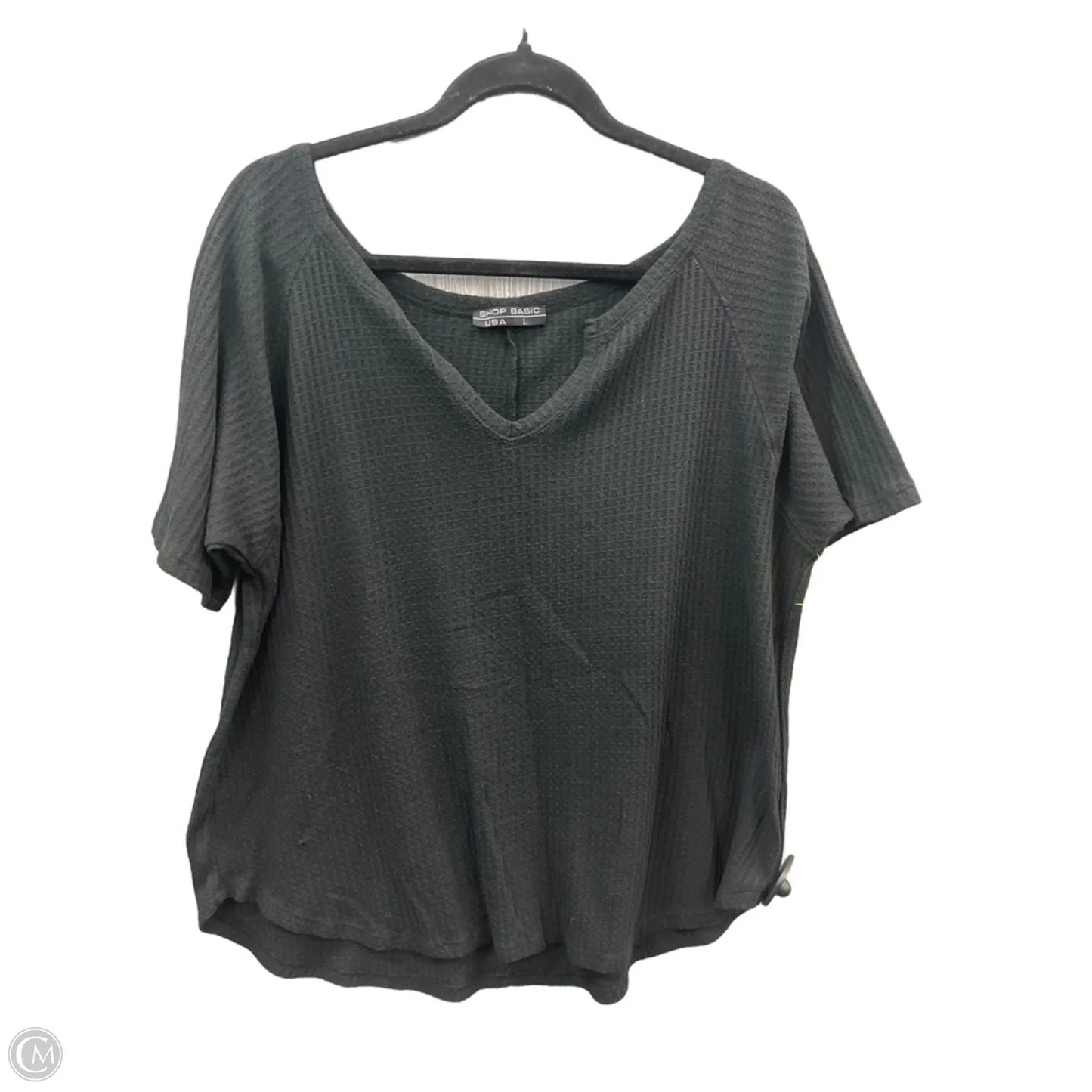 Top Short Sleeve By Clothes Mentor In Black, Size: L