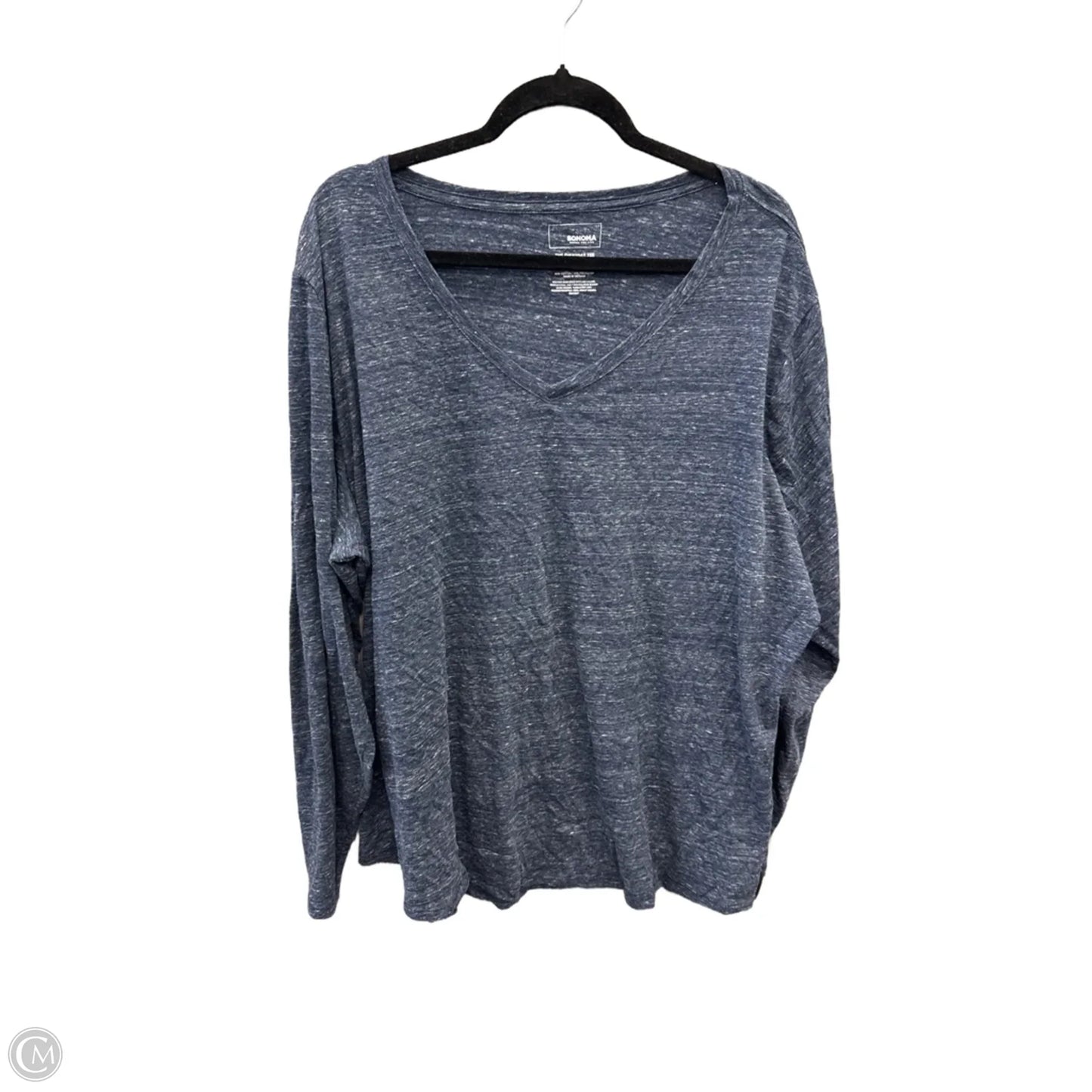 Top Long Sleeve Basic By Sonoma In Black, Size: 3x