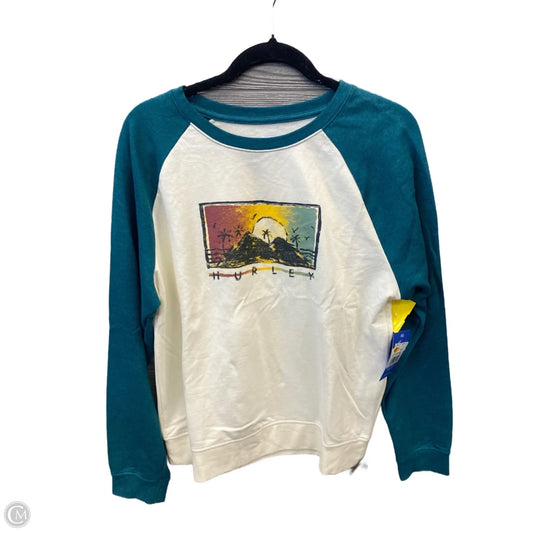 Sweatshirt Crewneck By Hurley In Cream & Green, Size: L