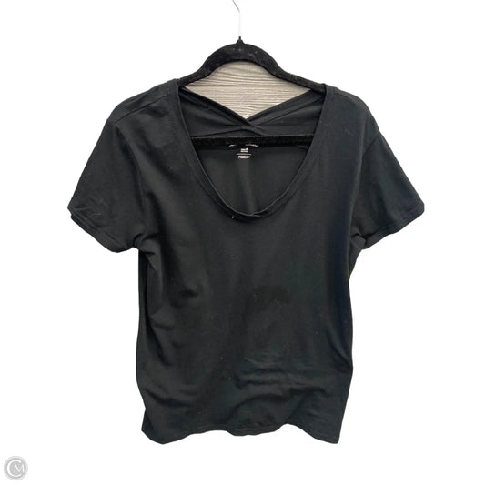Athletic Top Short Sleeve By Eddie Bauer In Black, Size: M