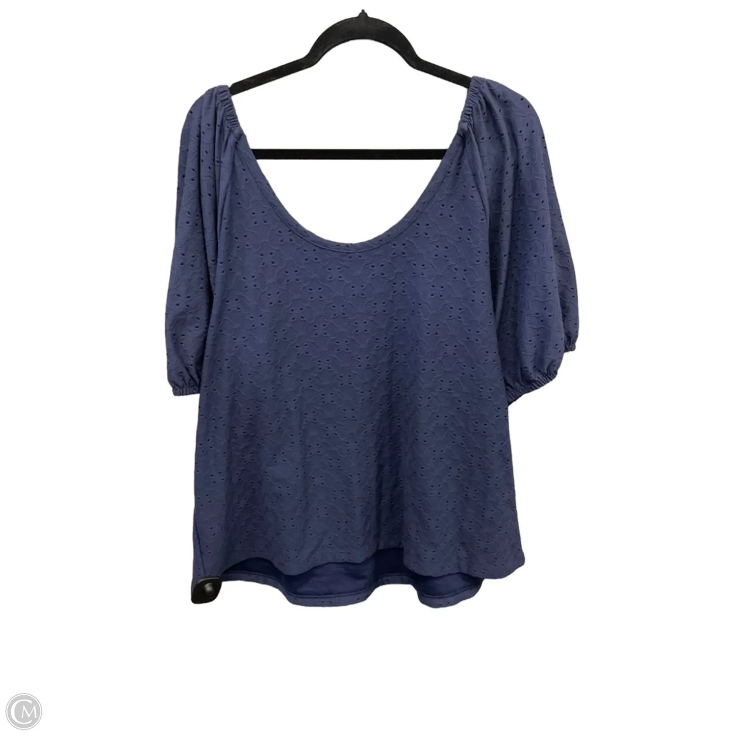 Top Short Sleeve By Ava & Viv In Blue, Size: 1x
