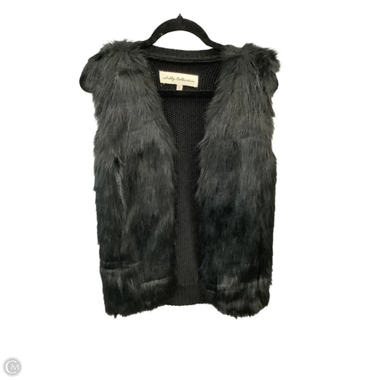 Vest Faux Fur & Sherpa By Clothes Mentor In Black, Size: Sp