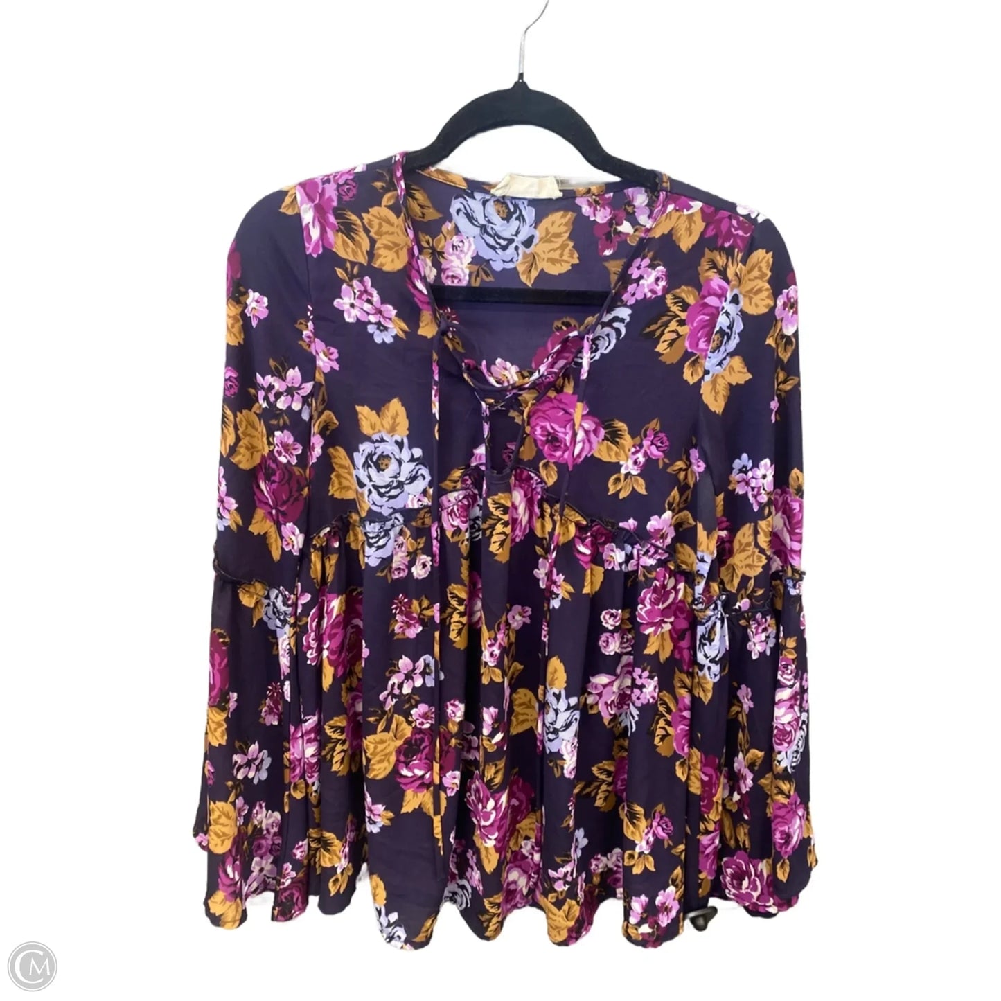 Blouse Long Sleeve By Peach Love Cream California In Purple, Size: S