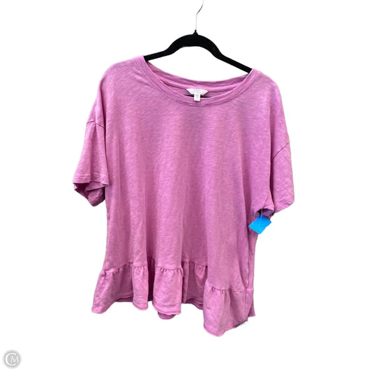 Top Short Sleeve By Time And Tru In Purple, Size: 3x