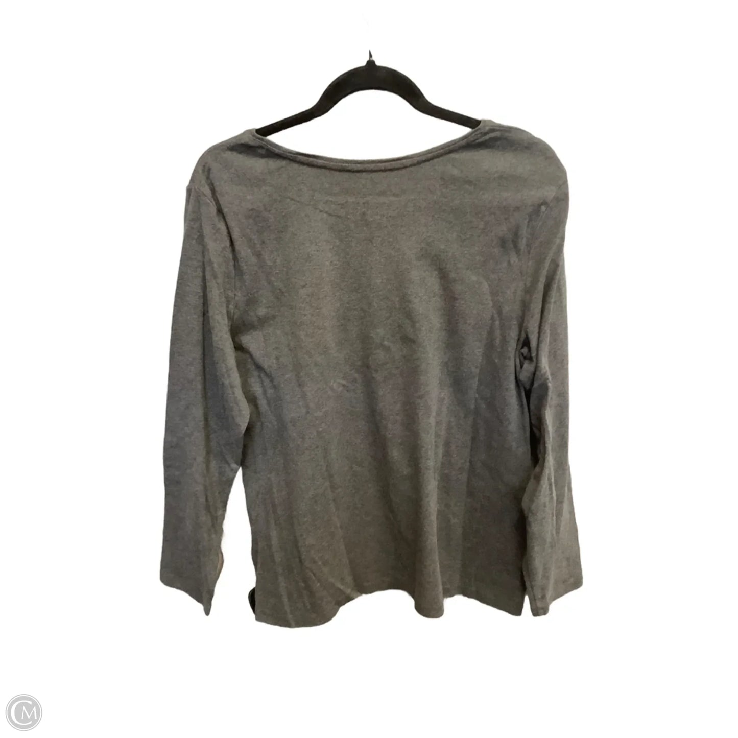 Top Long Sleeve Basic By Charter Club In Grey, Size: Xl