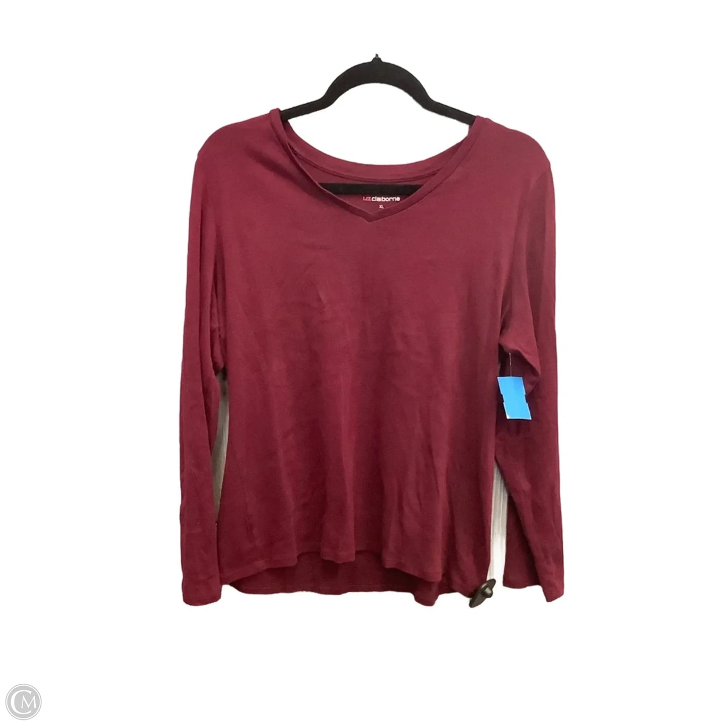 Top Long Sleeve Basic By Liz Claiborne In Red, Size: Xl