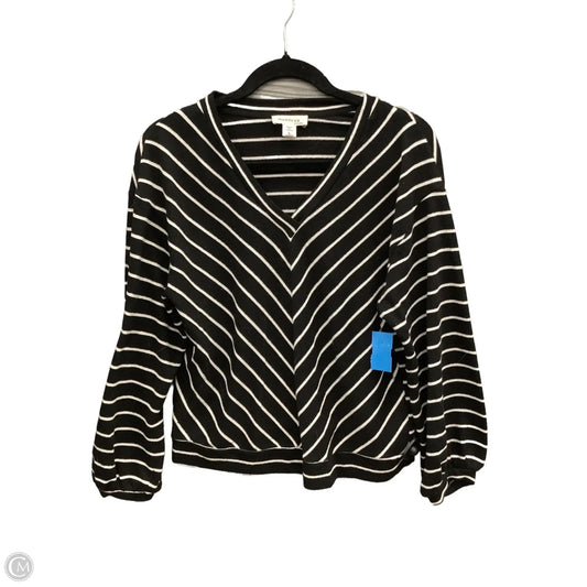 Top Long Sleeve By Monteau In Striped Pattern, Size: L