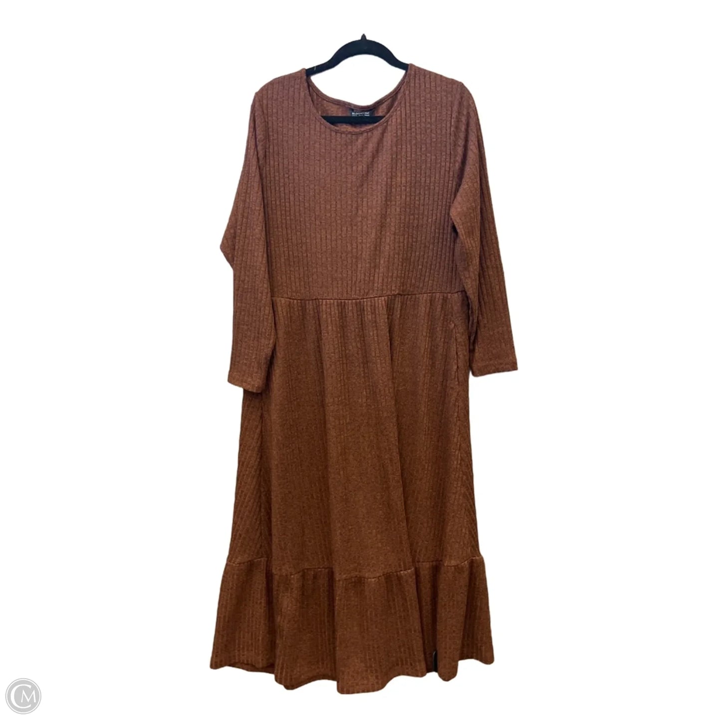 Dress Casual Midi By Bloomchic In Brown, Size: 1x