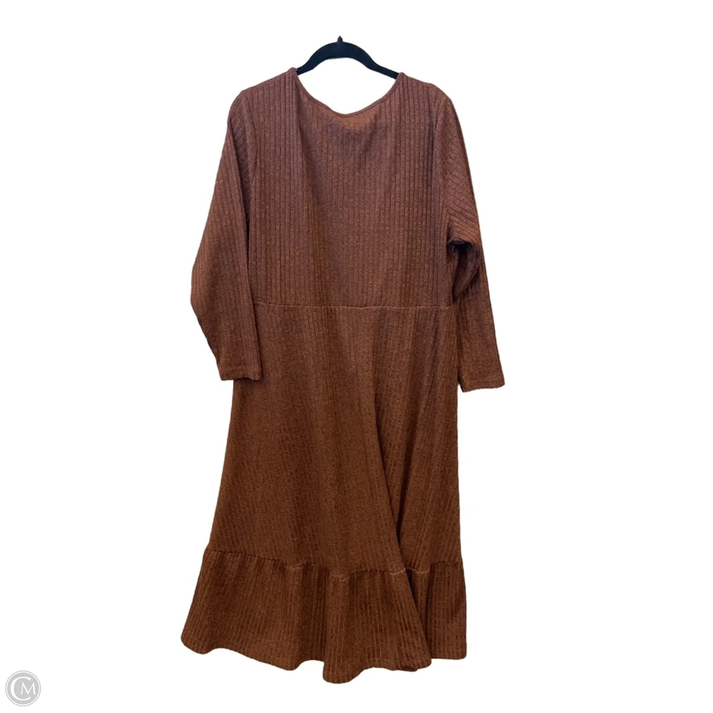Dress Casual Midi By Bloomchic In Brown, Size: 1x