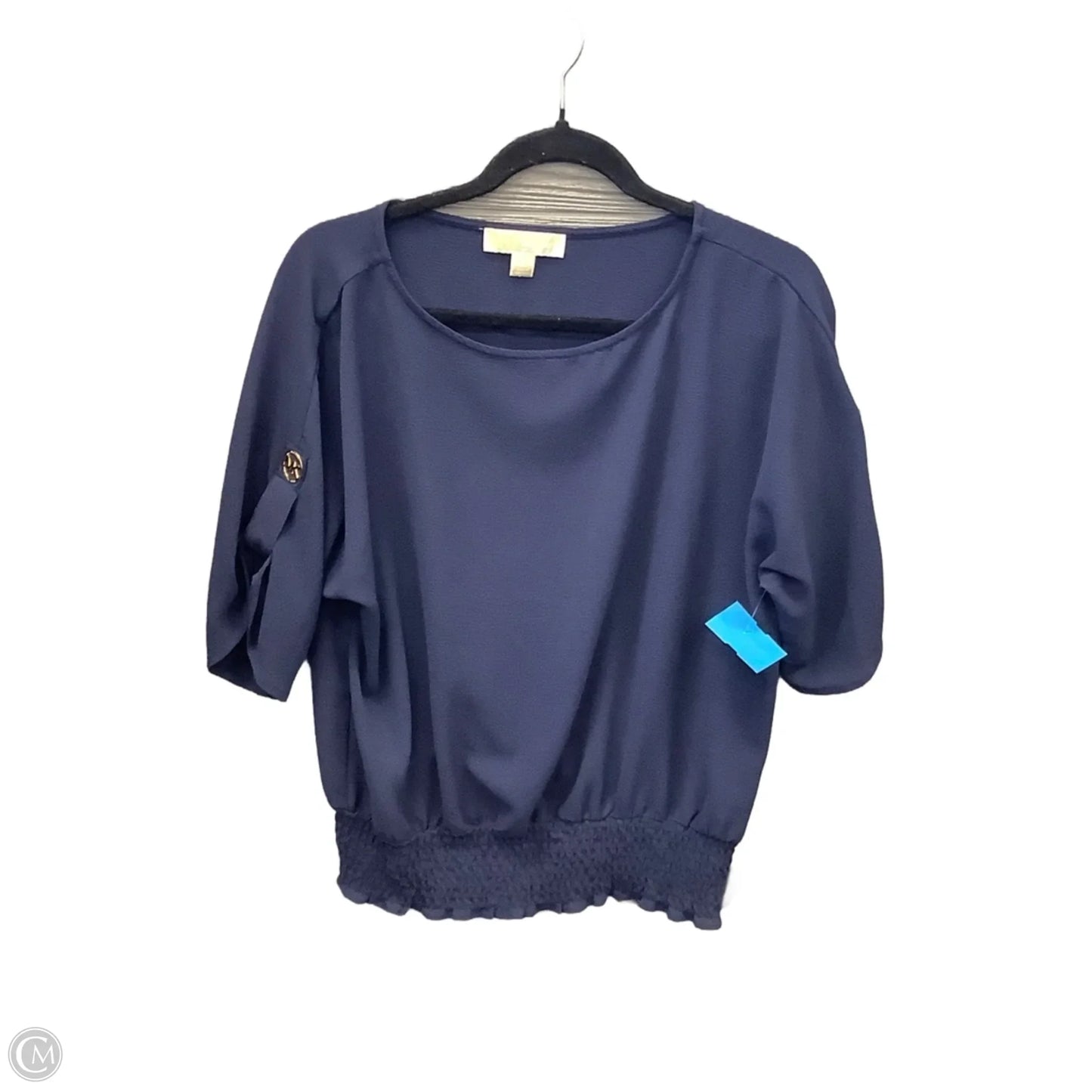 Blouse 3/4 Sleeve By Michael By Michael Kors In Blue, Size: M