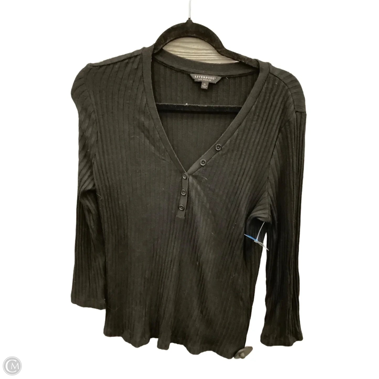 Top Long Sleeve By Liverpool In Black, Size: Xl