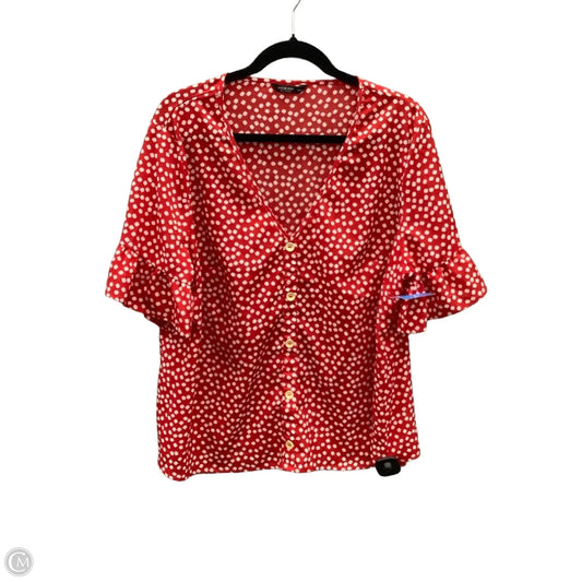 Top Short Sleeve By Shein In Red, Size: 1x