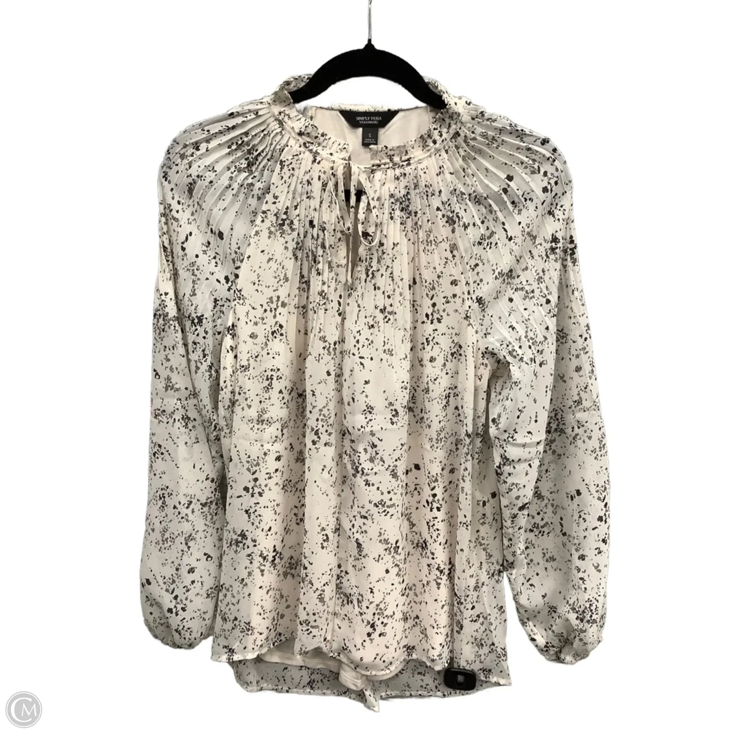 Blouse Long Sleeve By Simply Vera In White, Size: S