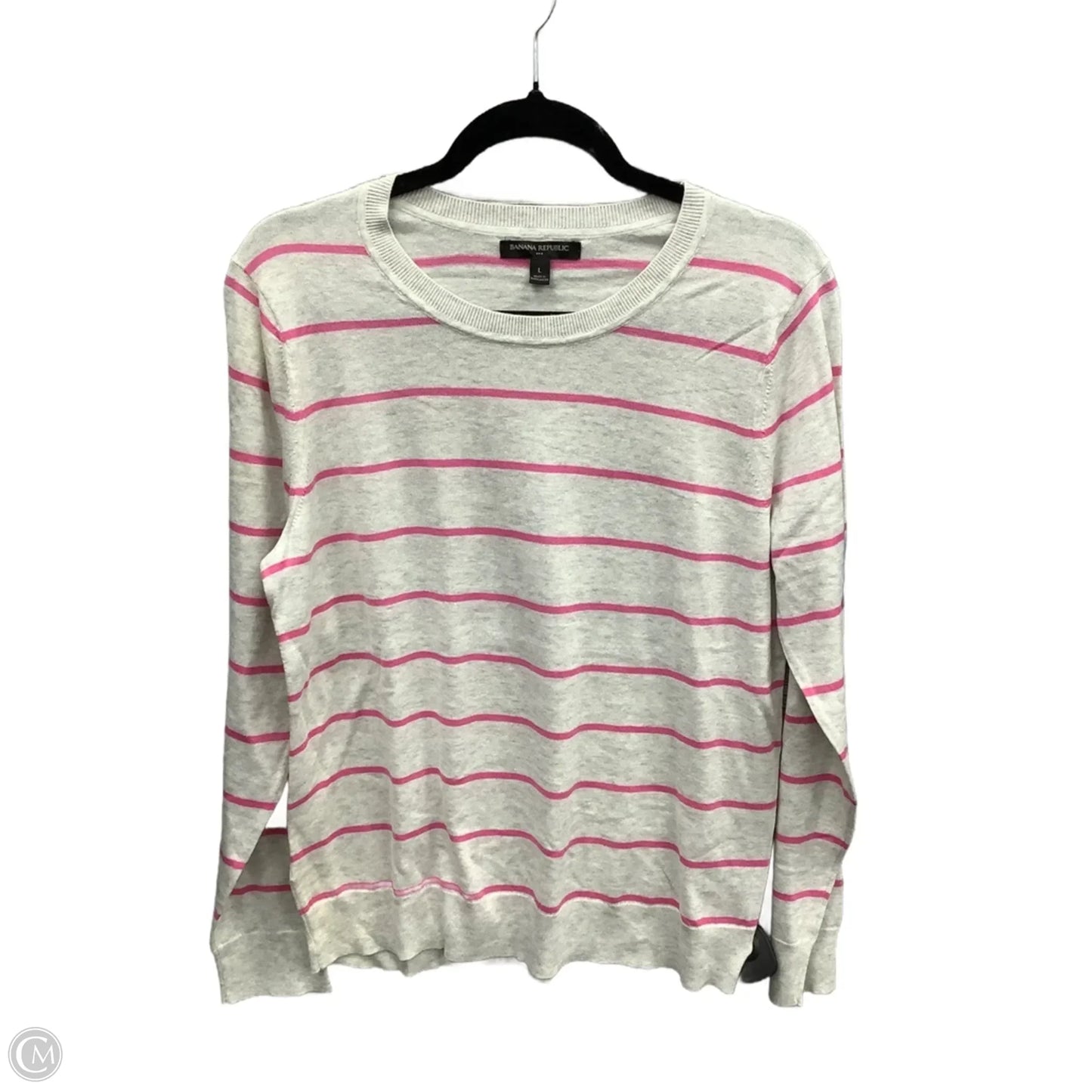 Top Long Sleeve By Banana Republic In Striped Pattern, Size: L