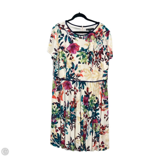 Dress Casual Midi By Maggy London In Floral Print, Size: 1x