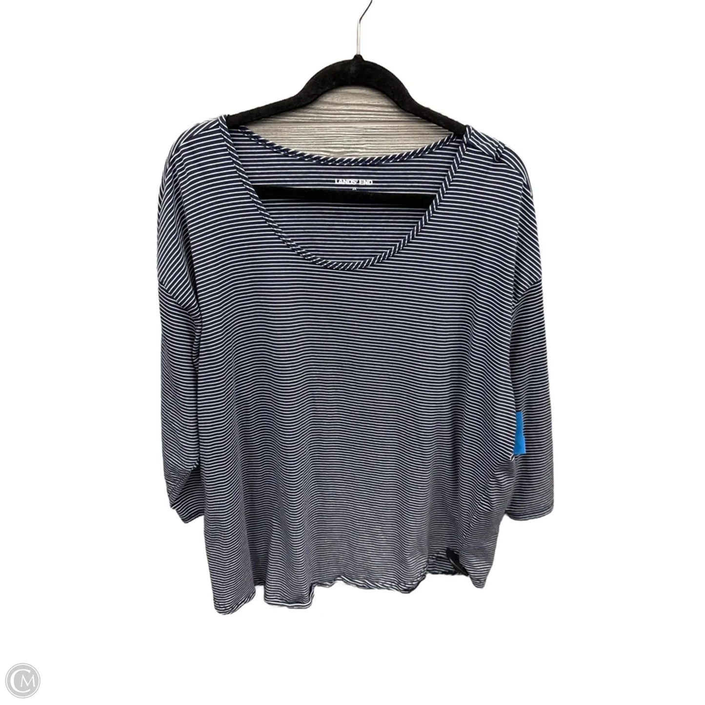Top Long Sleeve By Lands End In Striped Pattern, Size: 2x
