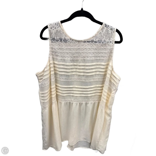 Top Sleeveless By Logo In Cream, Size: 2x