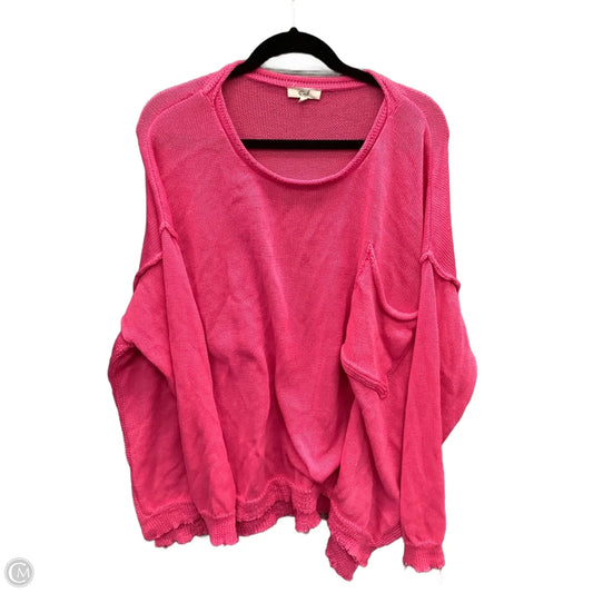 Top Long Sleeve By Easel In Pink, Size: M