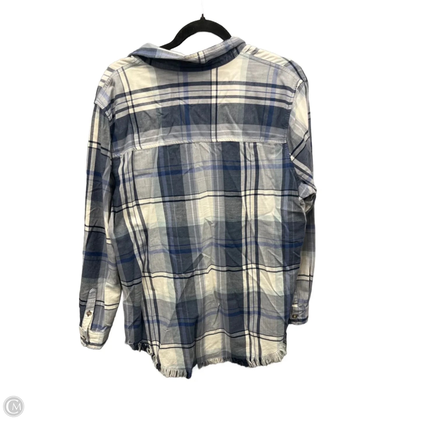 Top Long Sleeve By Universal Thread In Plaid Pattern, Size: L