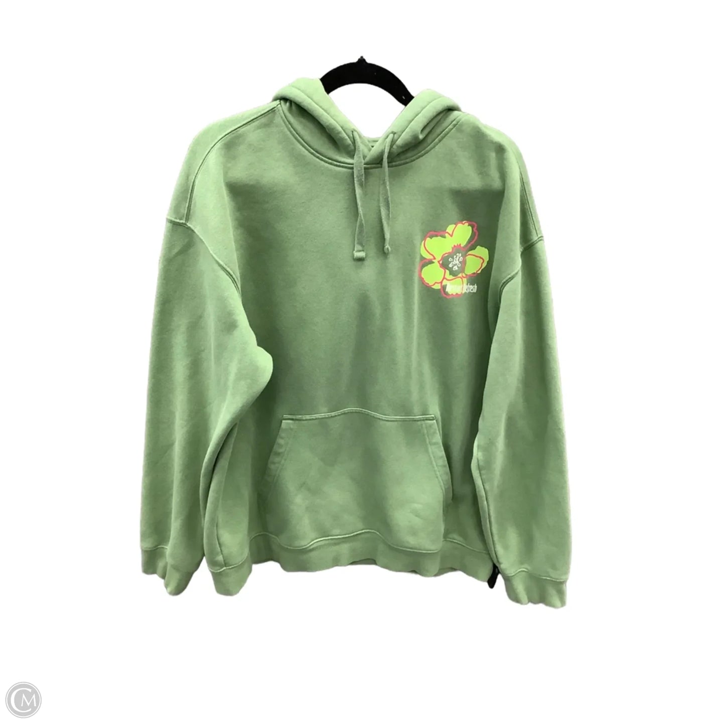 Sweatshirt Hoodie By H&m In Green, Size: L