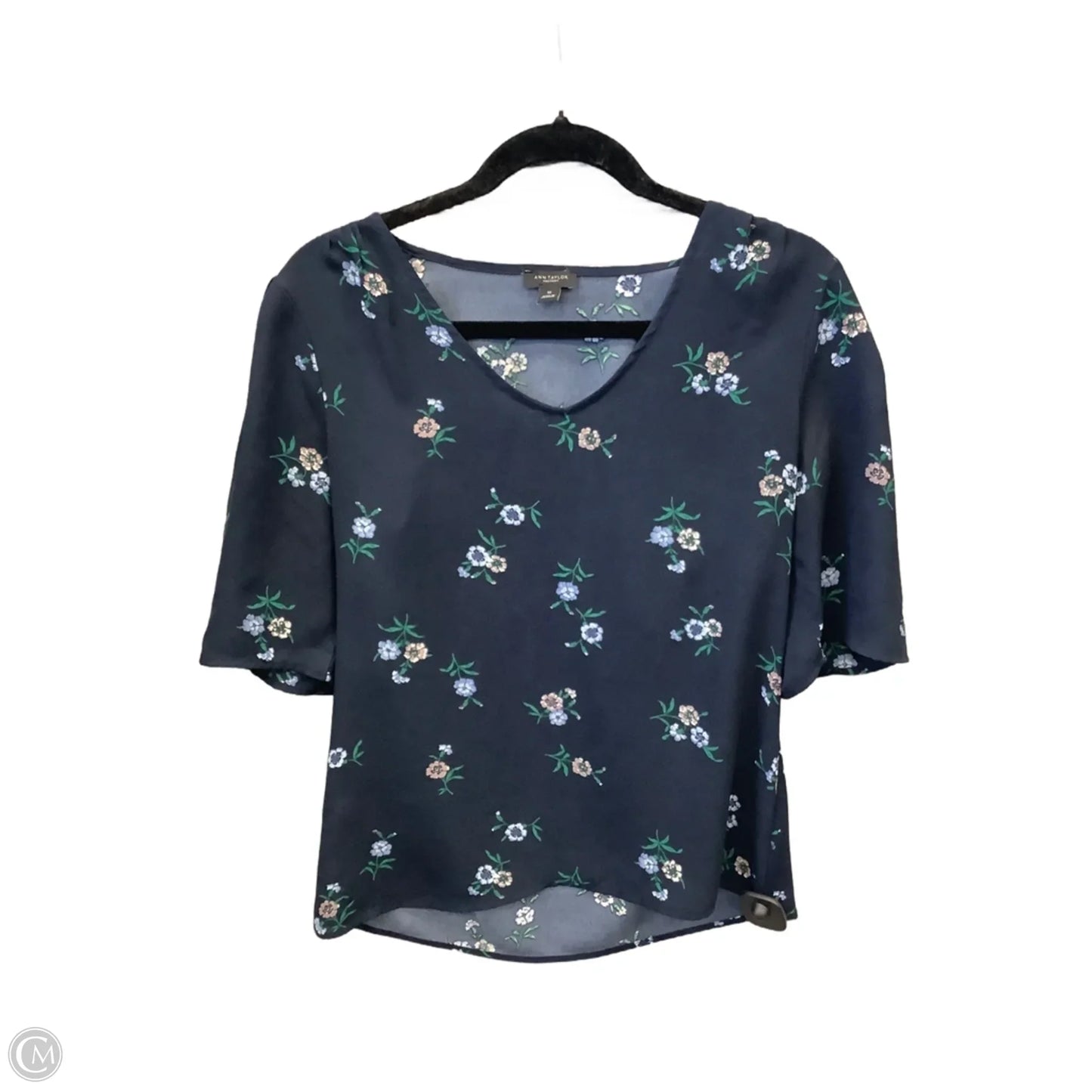 Top Short Sleeve By Ann Taylor In Blue, Size: Xs