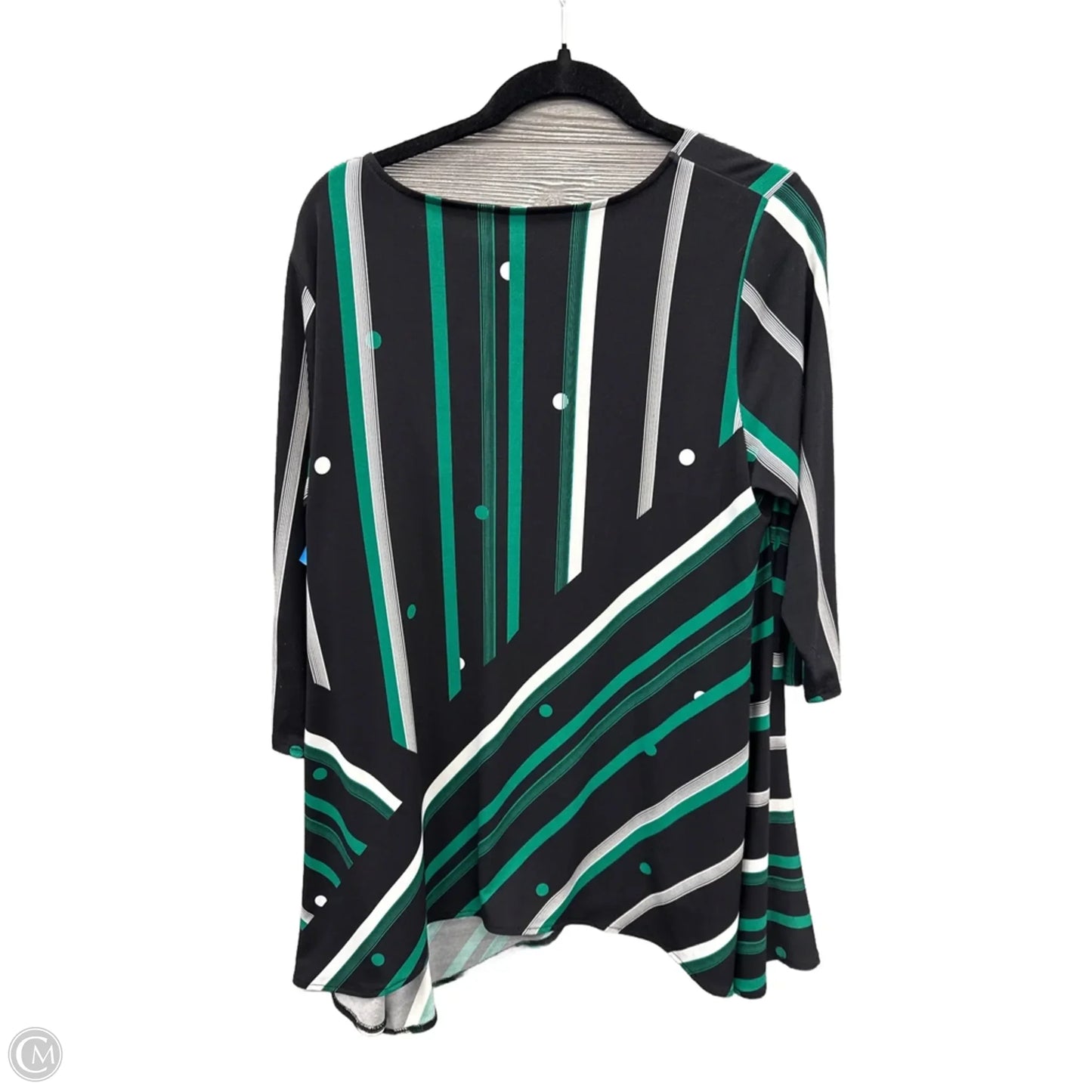 Tunic Long Sleeve By Alfani In Black & Green, Size: L