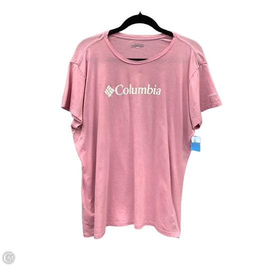 Top Short Sleeve By Columbia In Pink, Size: 2x