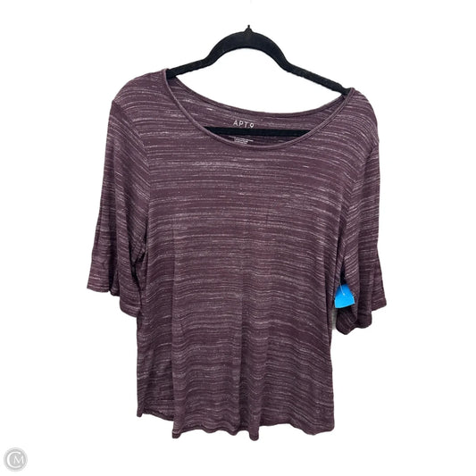 Top Short Sleeve By Apt 9 In Purple, Size: Xl