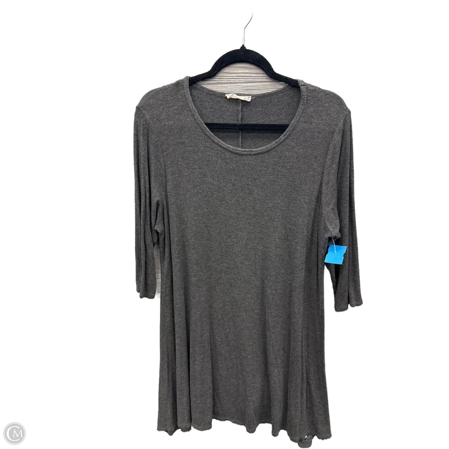 Tunic Long Sleeve By Clothes Mentor In Grey, Size: 1x