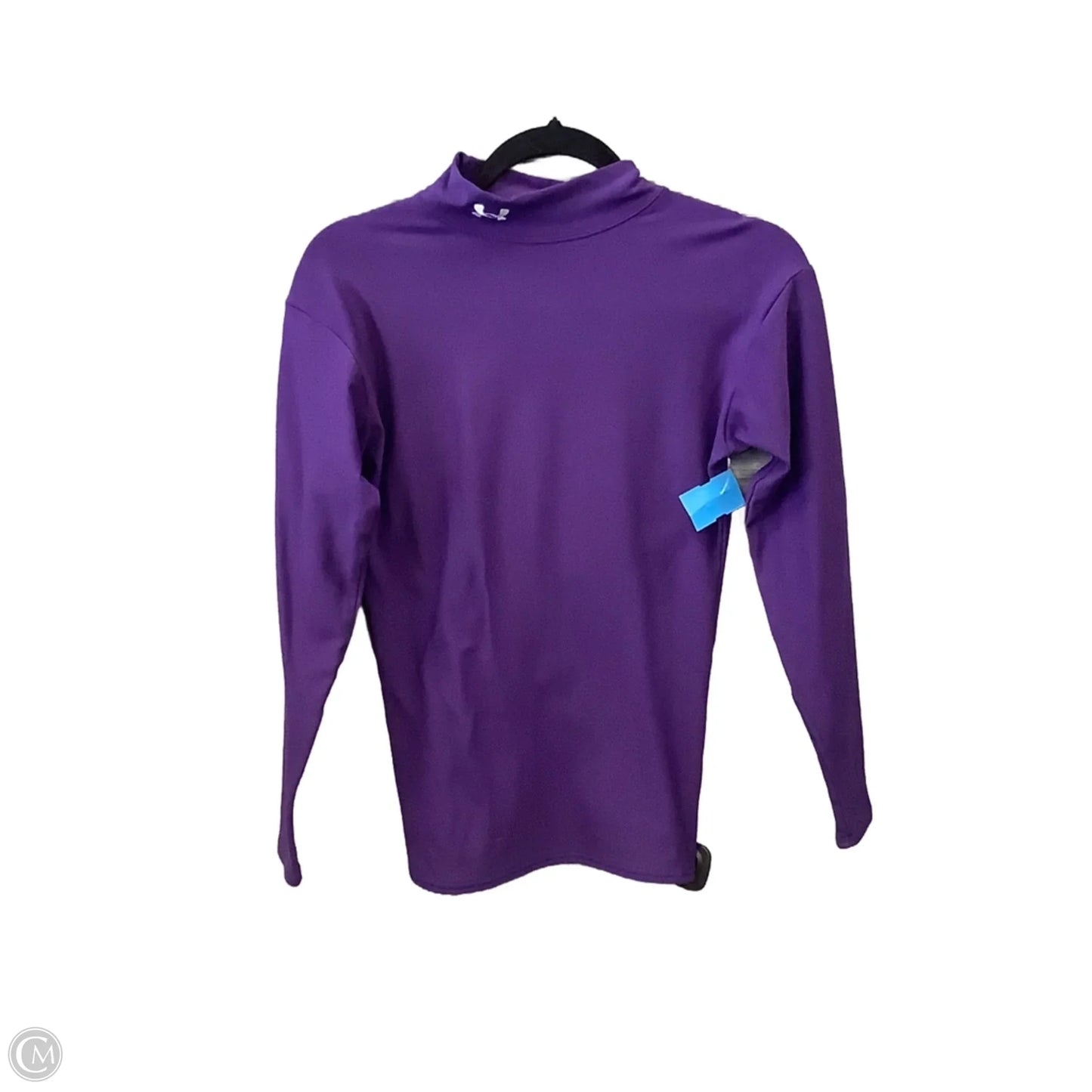 Athletic Top Long Sleeve Collar By Under Armour In Purple, Size: M
