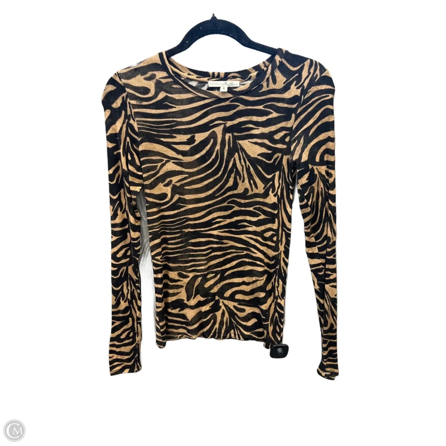Top Long Sleeve By Express In Animal Print, Size: Xs