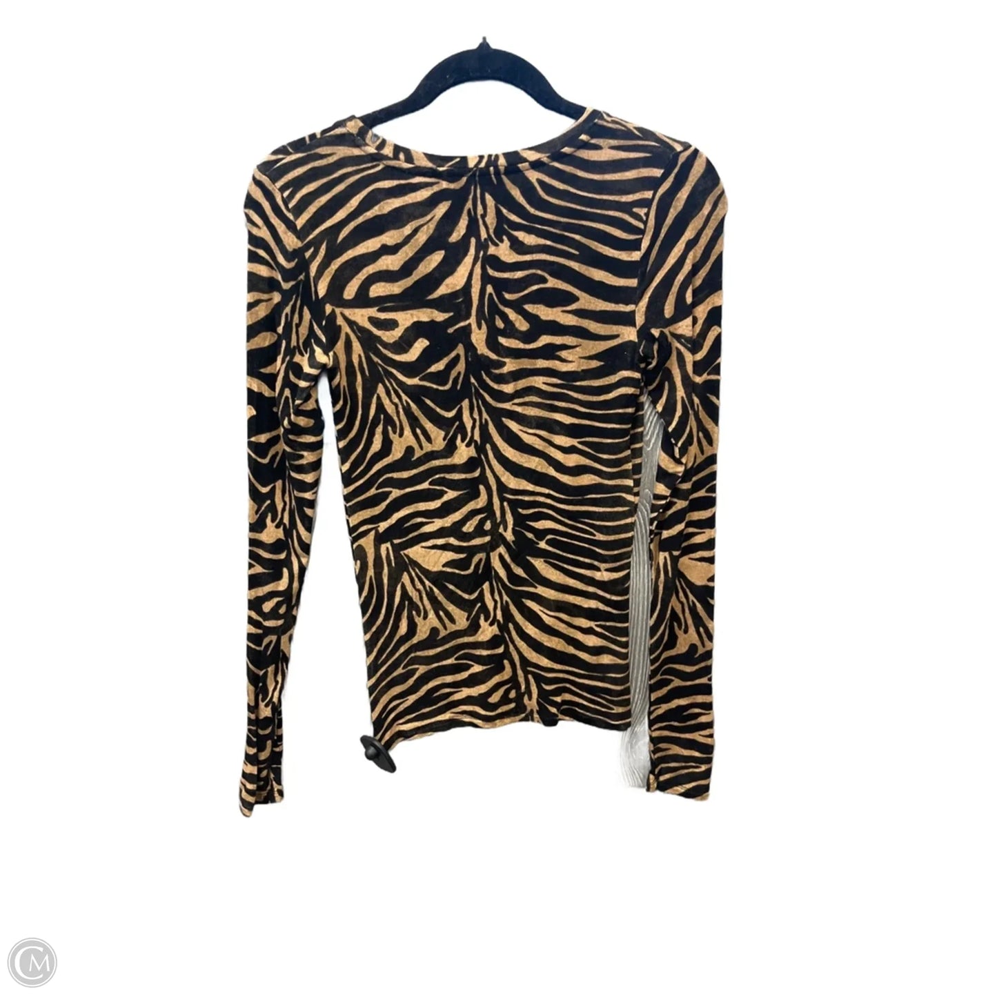 Top Long Sleeve By Express In Animal Print, Size: Xs