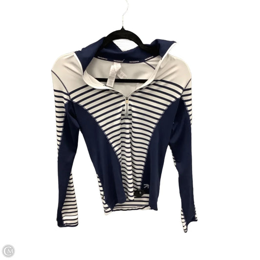 Athletic Top Long Sleeve Collar By New Balance In Blue & White, Size: S