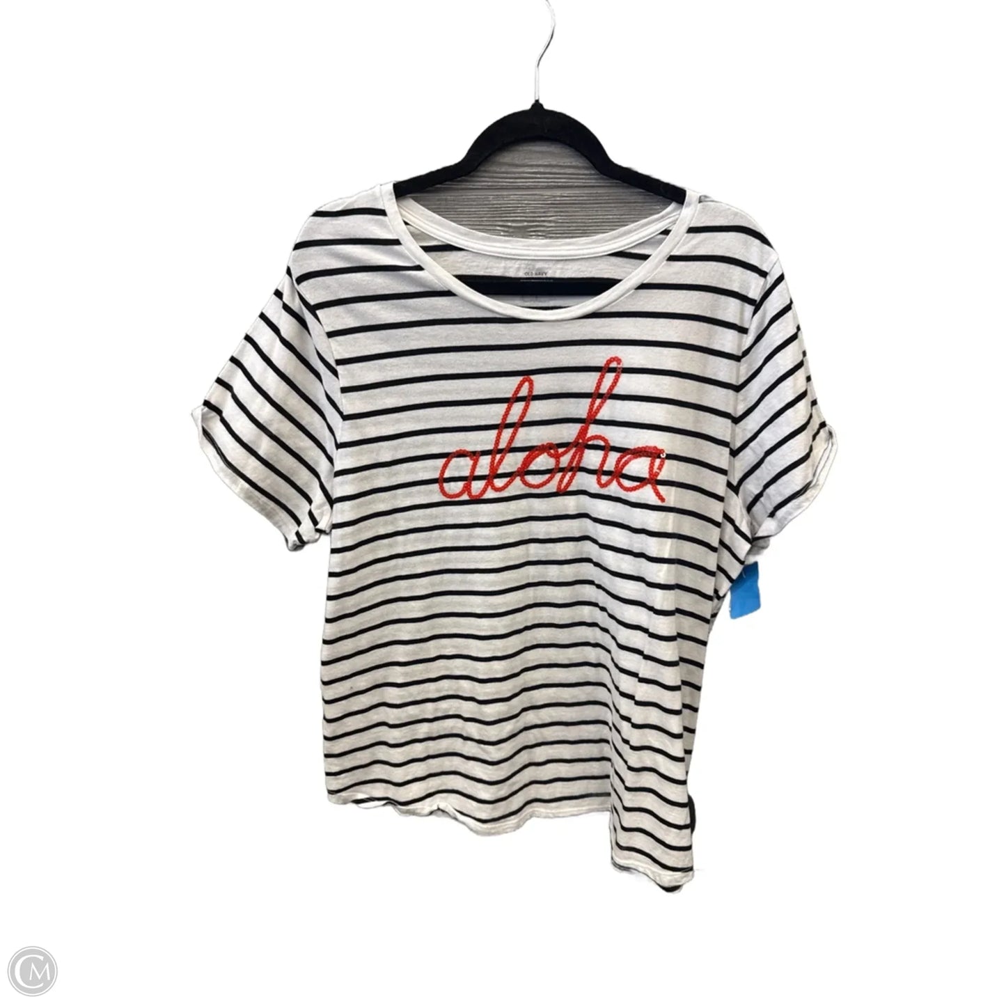 Top Short Sleeve By Old Navy In Striped Pattern, Size: Xxl