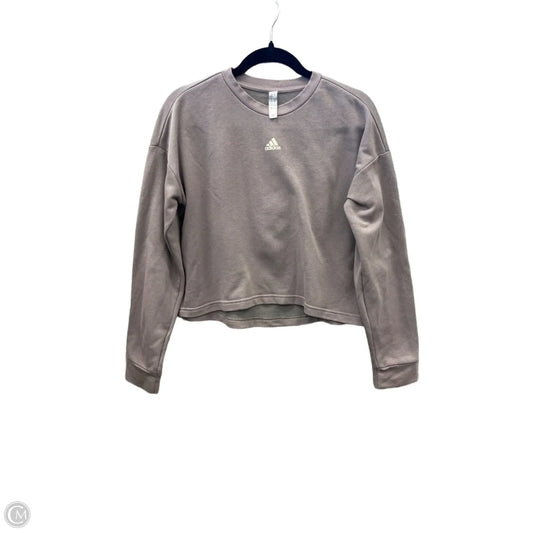 Athletic Top Long Sleeve Crewneck By Adidas In Grey, Size: M