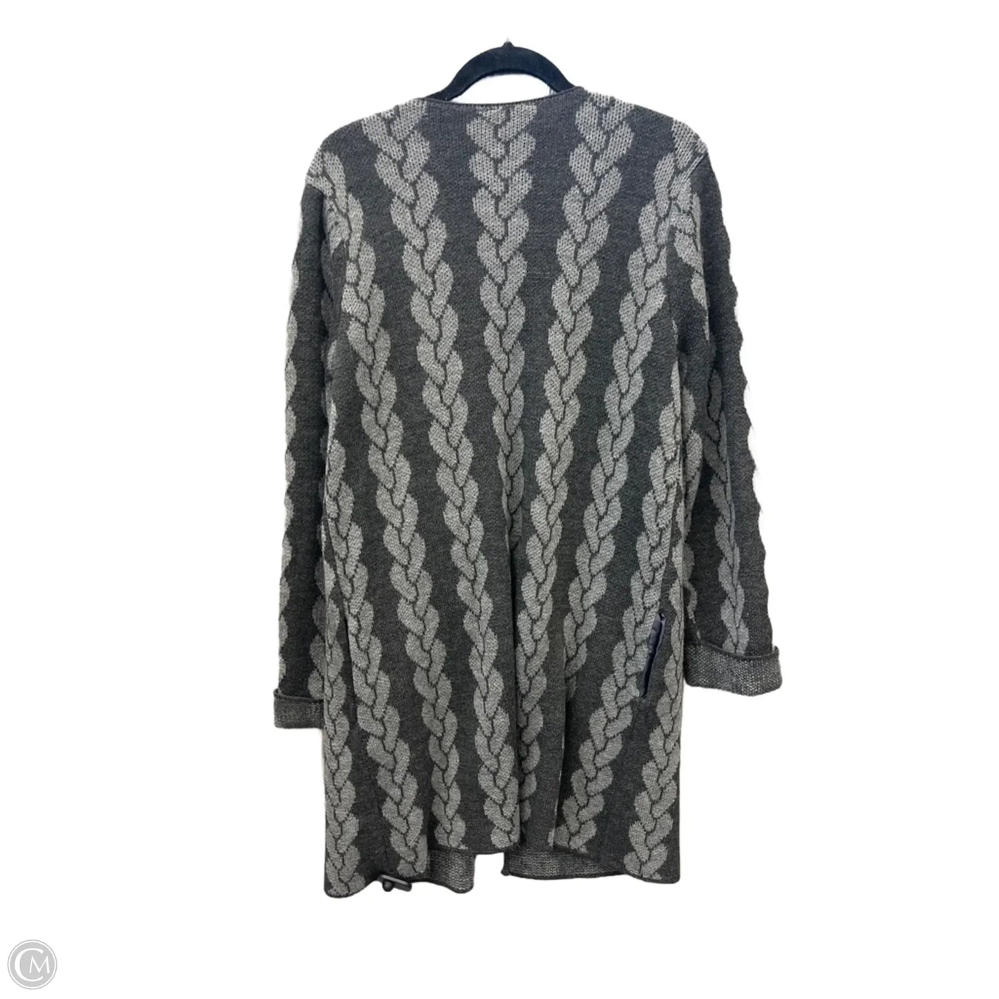Sweater Cardigan By Hannah In Grey, Size: Xl